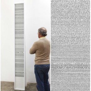 Transcripción a mano del libro “El corazón de la Materia “ de Teilhard de Chardin | 2013 | Estilógrafo y tinta sobre papel de bambú | 30 x 270 cm