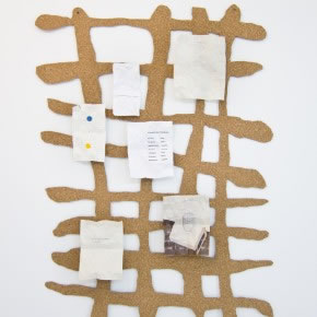 Juan Pablo Garza | S/T (the way and the content) | 2012 | Corcho y papel | 80 x 53 cm