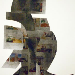 Alberto Borea | Real Estate East side | 2011 | Collage sobre papel con spray | 60 x 47 cm