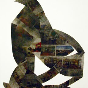Alberto Borea | Real Estate Harlem | 2011 | Collage sobre papel con spray | 60 x 47 cm