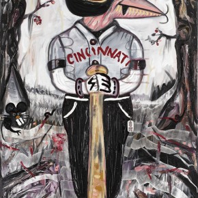 Joe Morgan | 2005 | Óleo, senok y loción Tom Ford sobre lienzo | 80 x 130 cm / 31.4 x 51.1 pulgadas