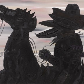 The Lone Ranger | 2005 | Óleo, polvo de diamantes, ecoline, bolígrafo, pencilgold, silversenok, senok y escarcha sobre papel | 140 x 160 cm / 55.1 x 62.9 pulgadas